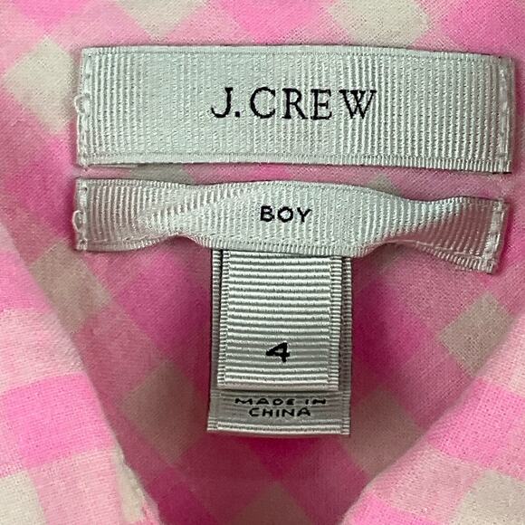 J. Crew Womens Boy Fit Perfect Shirt Bright Pink Ivory Plaid Gingham Button Up 4 - Picture 6 of 13